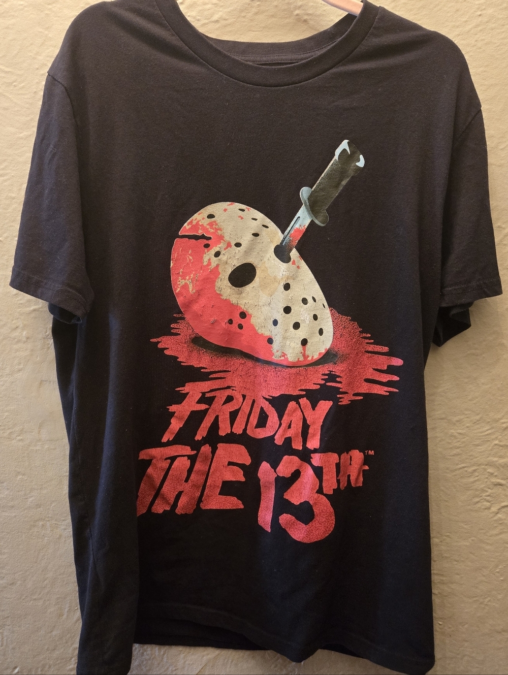 Friday the 13th Jason Voorhees Mask Horror Movie Graphic Tee Black M
